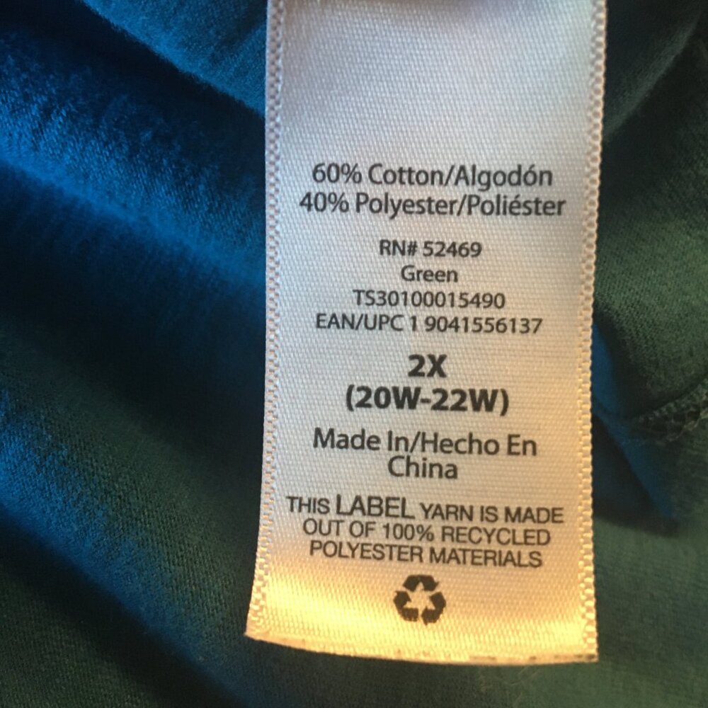 Terra & Sky Womens Plus Size 2X Knit Babydoll Henley Top Teal Flowy - Picture 8 of 9